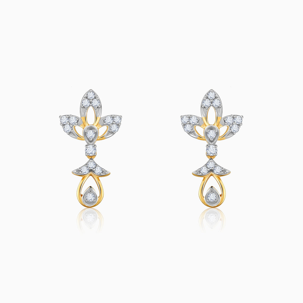 Gold Leaflight Lab Grown Diamond Earrings