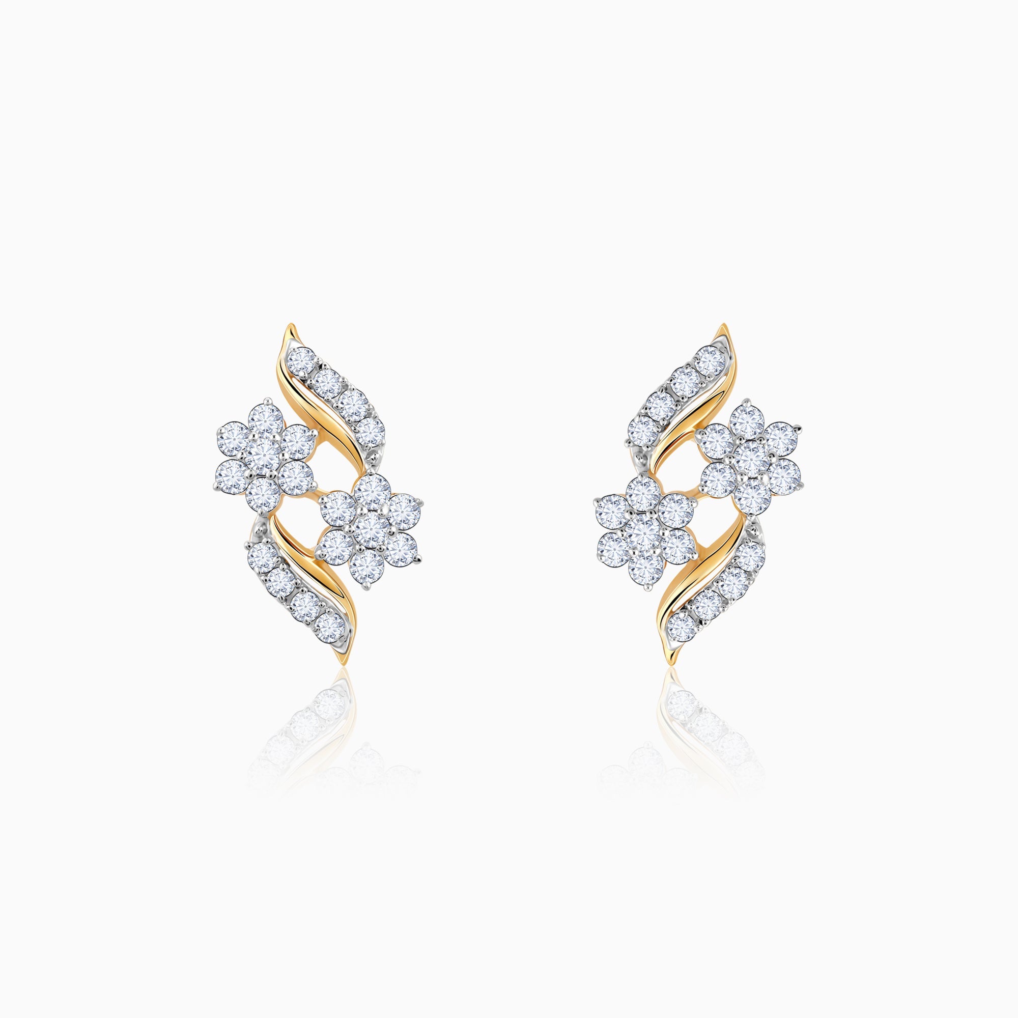 Gold Floral Magic Lab Grown Diamond Earrings