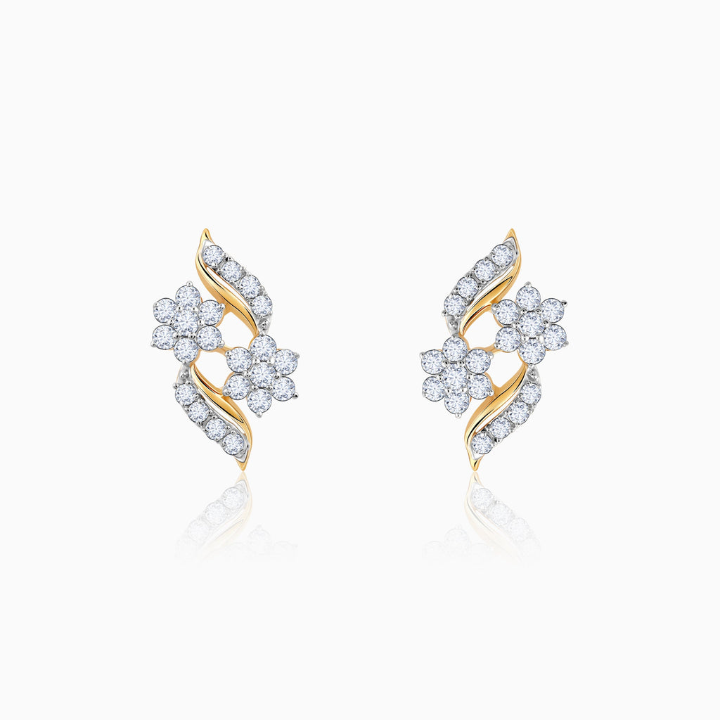 Gold Floral Magic Lab Grown Diamond Earrings