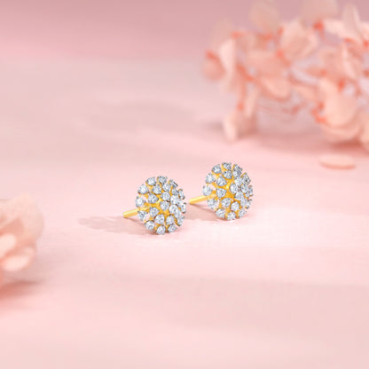 Gold Dandelion Whisper Lab Grown Diamond Earrings