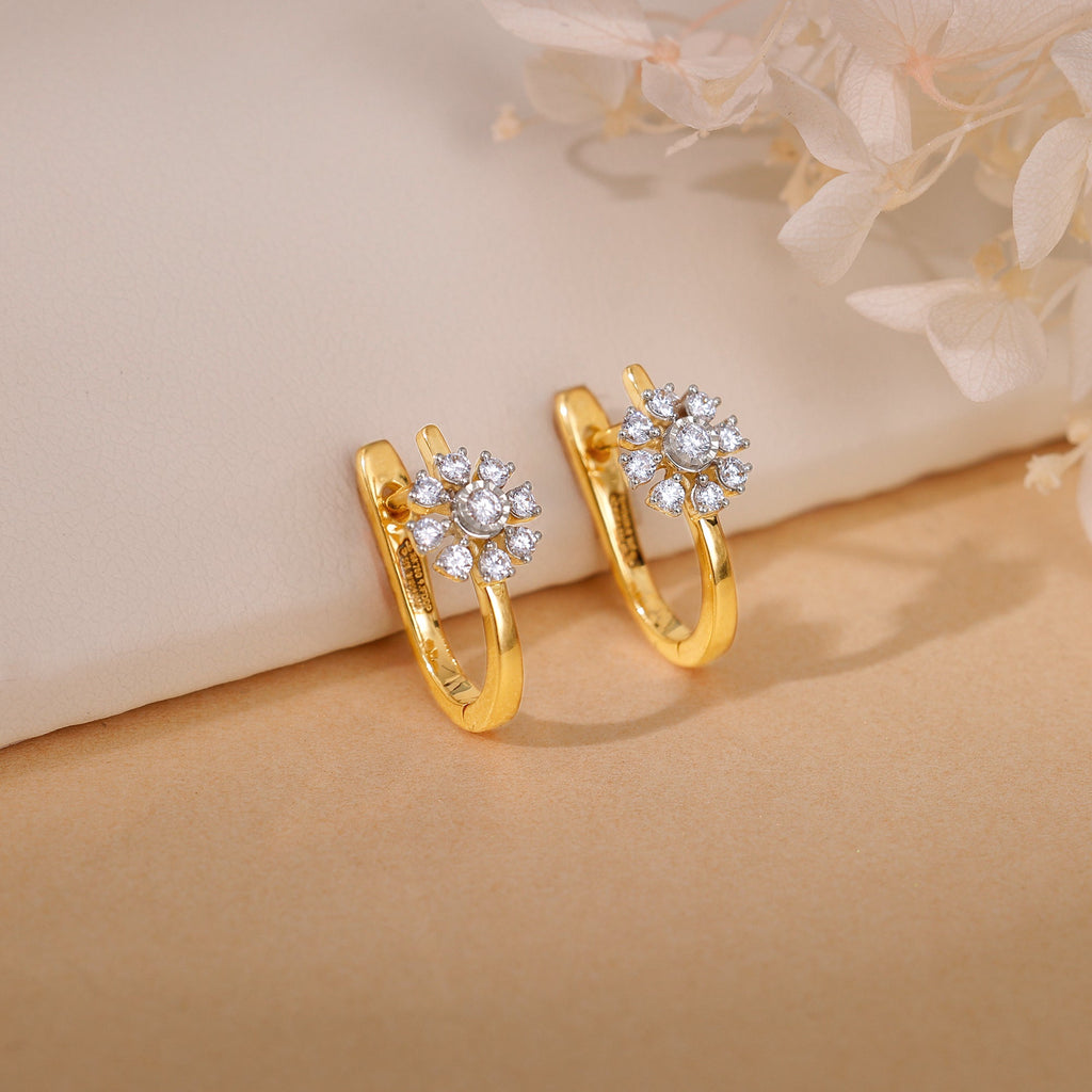 Gold Juliet Spark Lab Grown Diamond J-Hoop Earrings