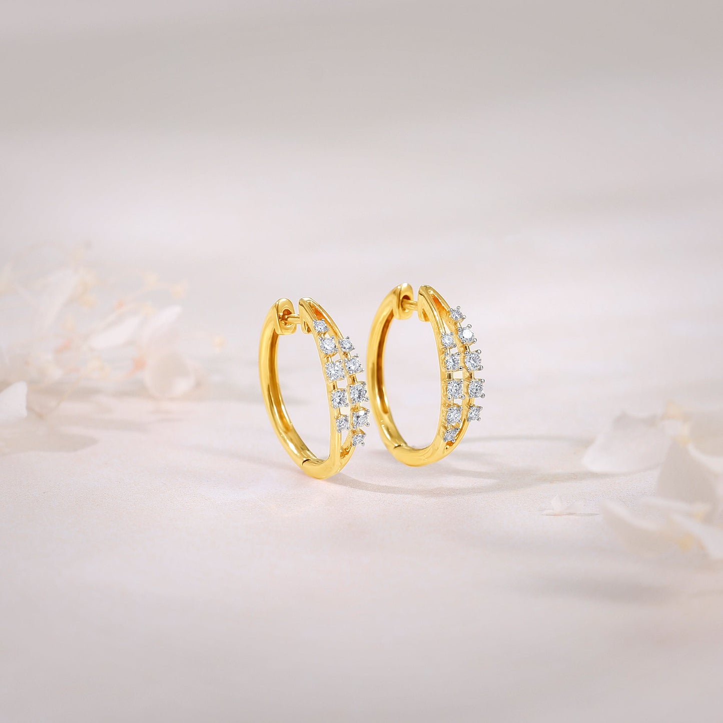 Gold Classic Lab Grown Diamond Hoop Earrings