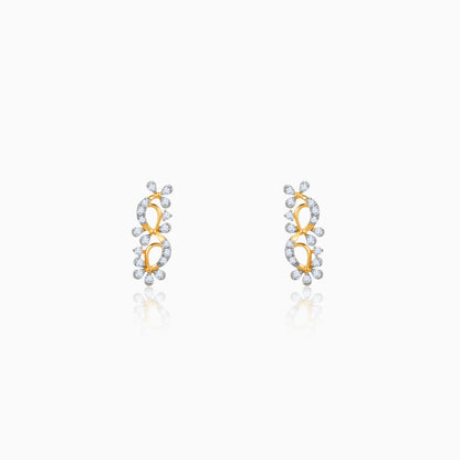 Gold Twinkling Twine Lab Grown Diamond Earrings