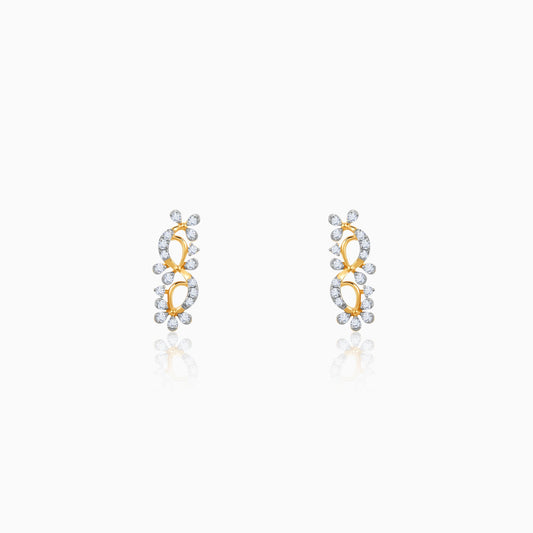 Gold Twinkling Twine Lab Grown Diamond Earrings