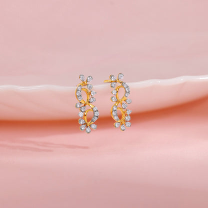 Gold Twinkling Twine Lab Grown Diamond Earrings