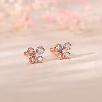 Rose Gold Primrose Lab Grown Diamond Earrings