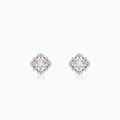 Rose Gold Floral Twist Lab Grown Diamond Earrings