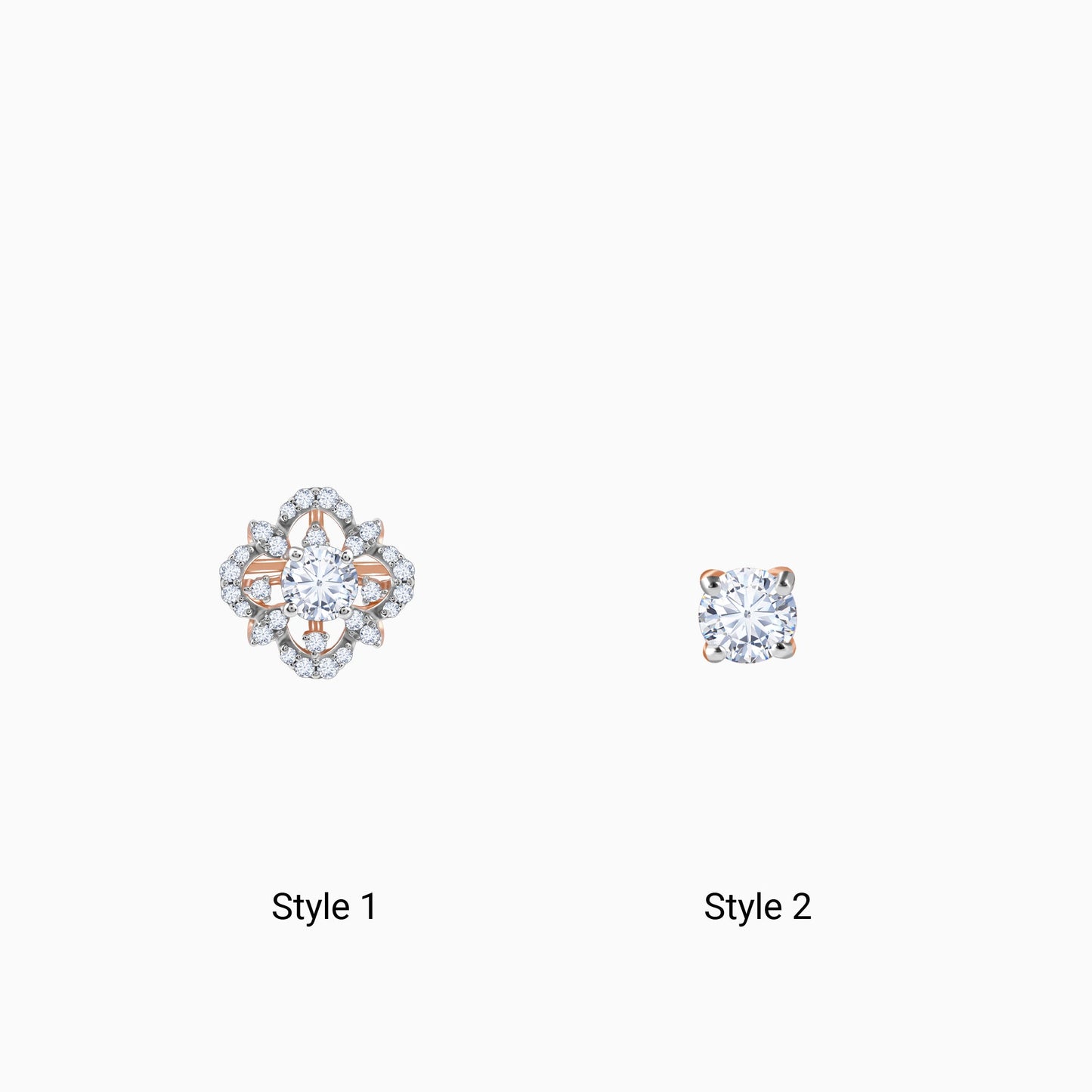 Rose Gold Floral Twist Lab Grown Diamond Earrings
