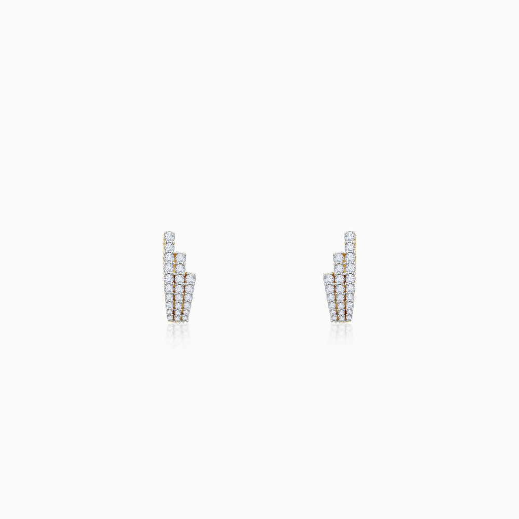 Gold Lumiere Lab Grown Diamond Semi Hoop Earrings