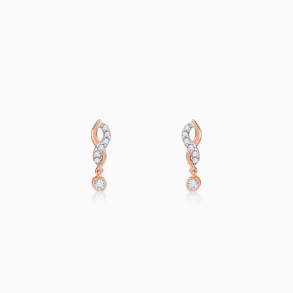 Gold Swirling Lab Grown Diamond Earrings