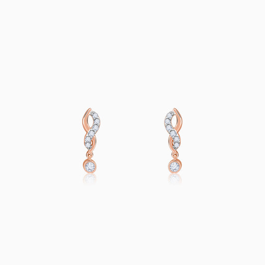 Gold Swirling Lab Grown Diamond Earrings