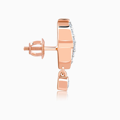Gold Swirling Lab Grown Diamond Earrings