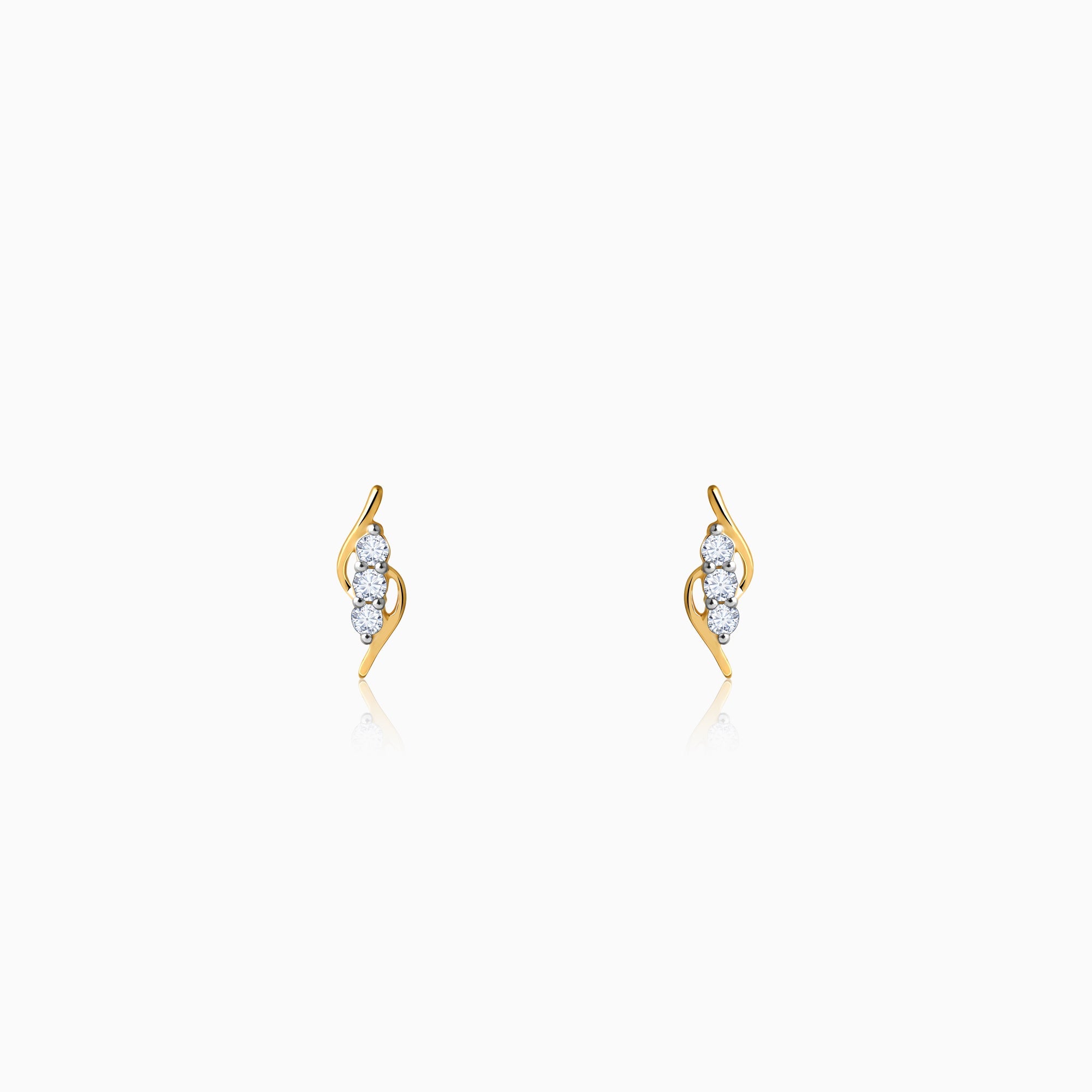 Gold Soft Waves Lab Grown Diamond Earrings