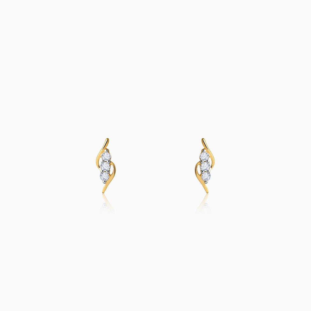 Gold Soft Waves Lab Grown Diamond Earrings