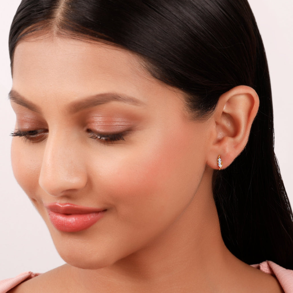 Gold Soft Waves Lab Grown Diamond Earrings
