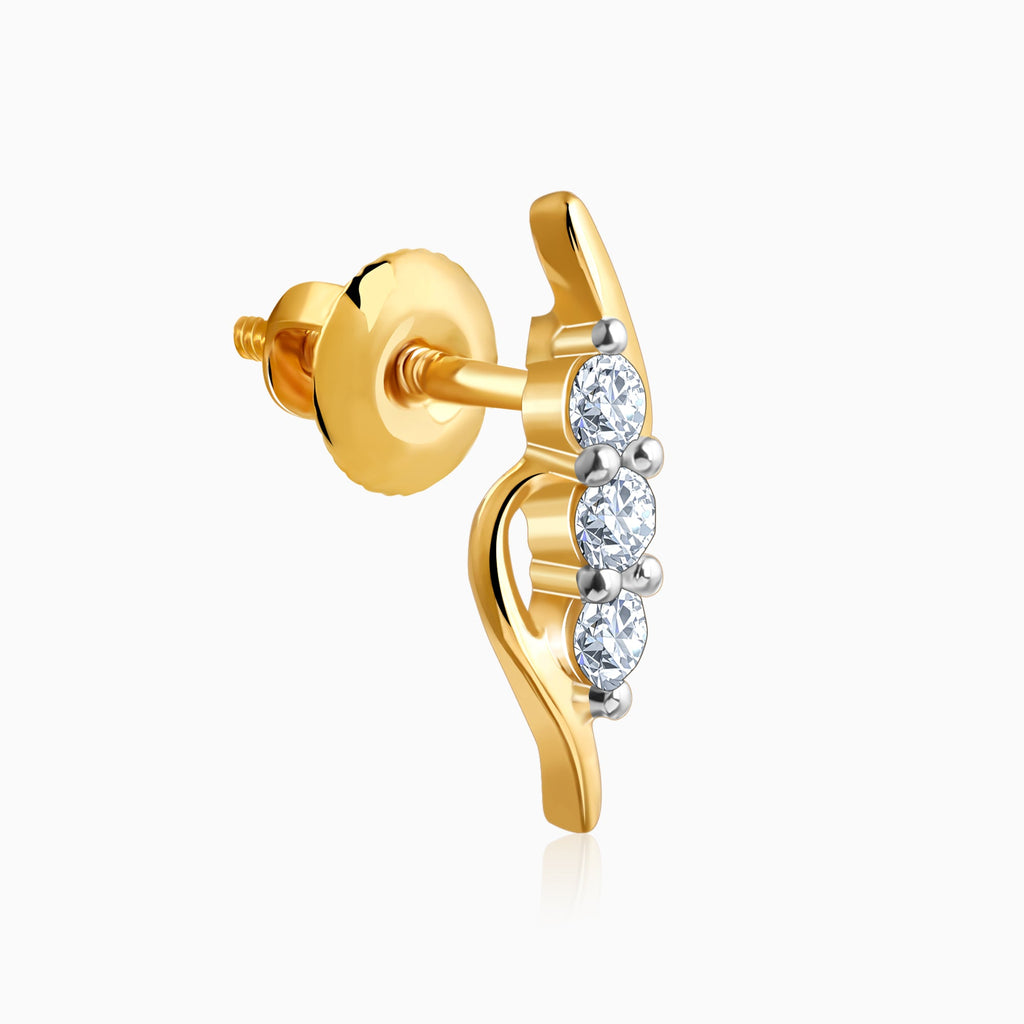 Gold Soft Waves Lab Grown Diamond Earrings
