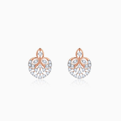 Rose Gold Trinity Sparkle Lab Grown Diamond Earrings