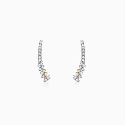 Gold Curve Lab Grown Diamond Earrings