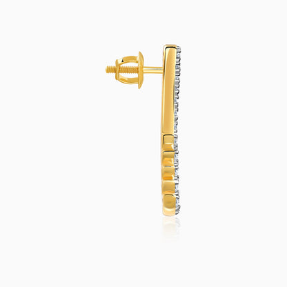 Gold Curve Lab Grown Diamond Earrings