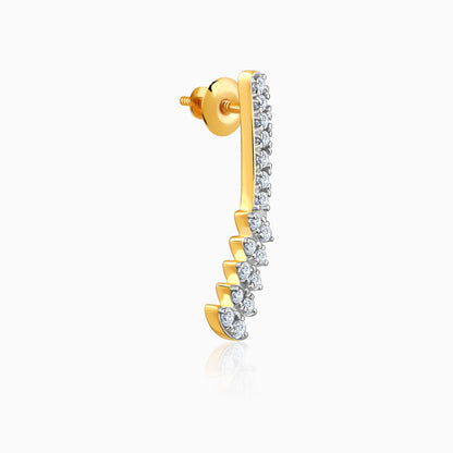 Gold Curve Lab Grown Diamond Earrings