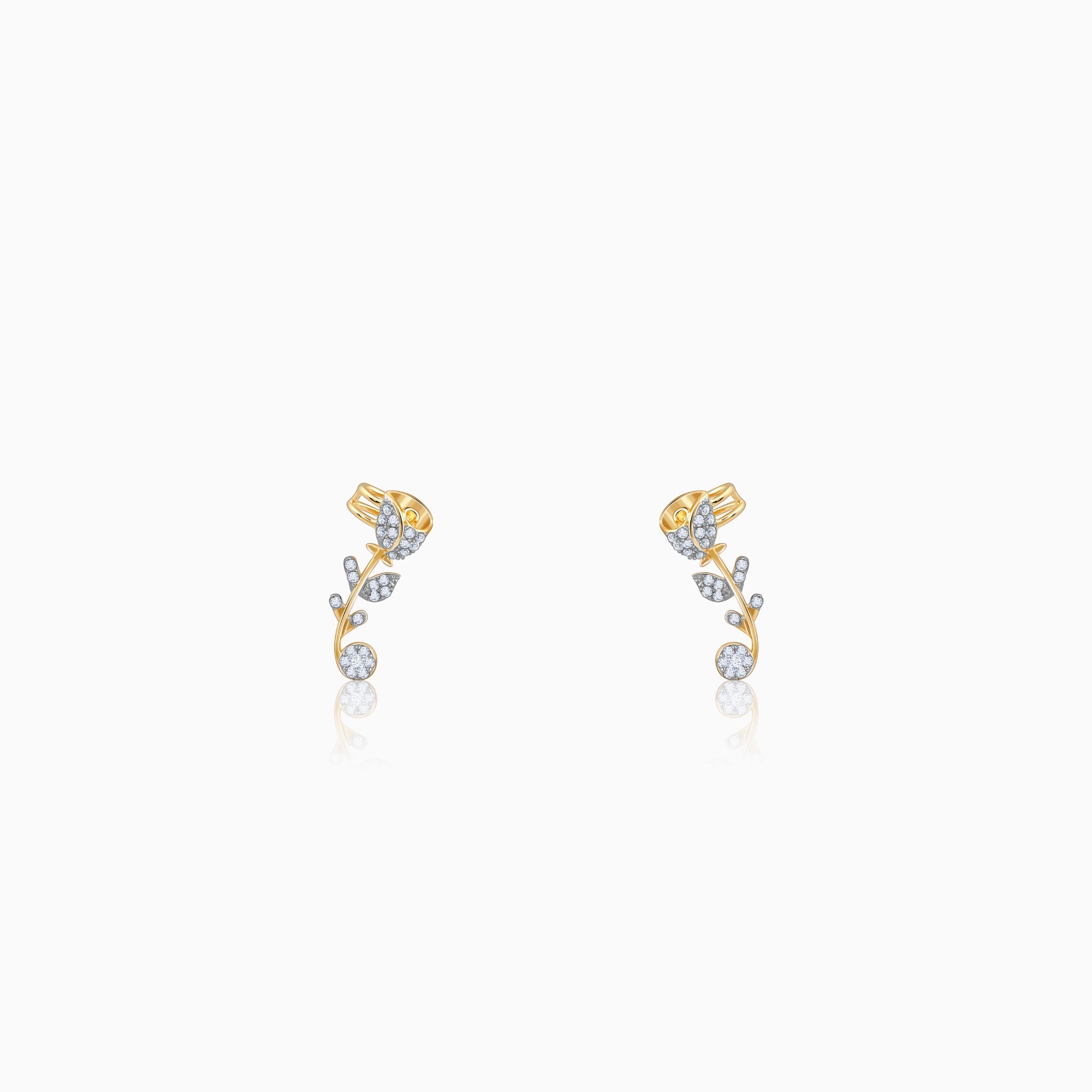 Gold Rosette Lab Grown Diamond Earrings