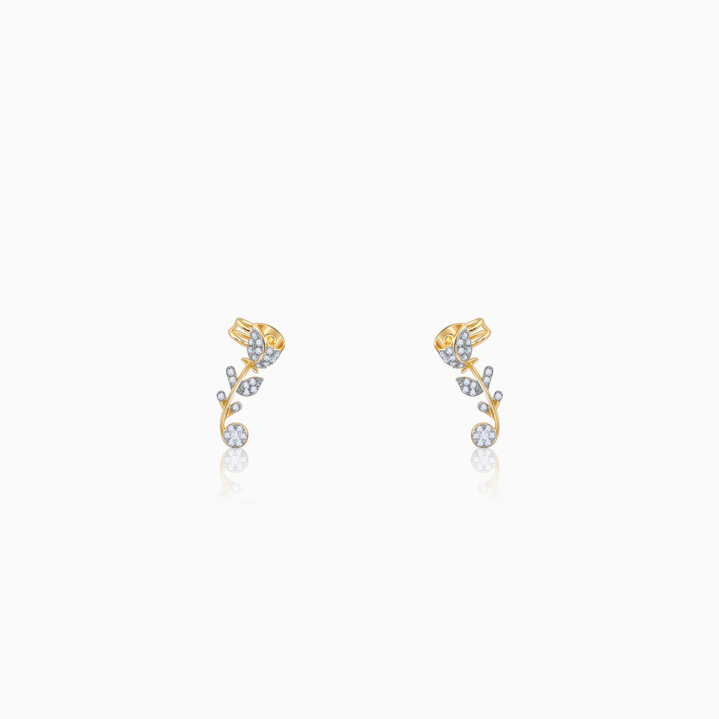 Gold Rosette Lab Grown Diamond Earrings