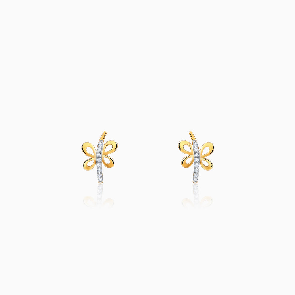 Gold Fides J-hoop Lab Grown Diamond Earrings