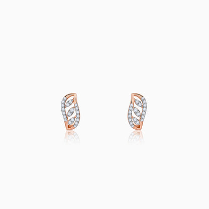Rose Gold Luna J-hoop Lab Grown Diamond Earrings