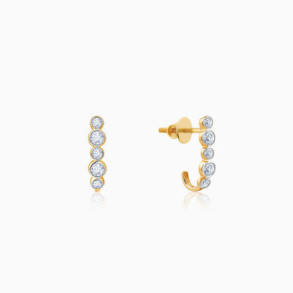 Gold Bellona J-hoop Lab Grown Diamond Earrings