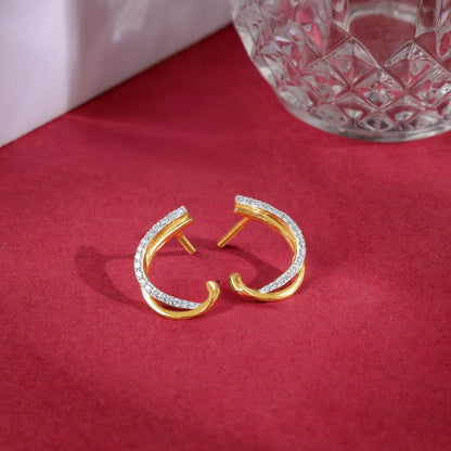 Gold Diana J-hoop Lab Grown Diamond Earrings
