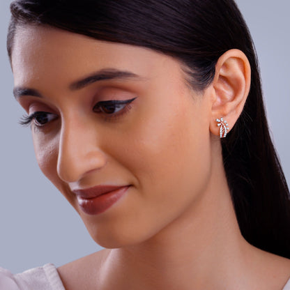 Rose Gold Juno J-hoop Lab Grown Diamond Earrings