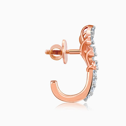 Rose Gold Juno J-hoop Lab Grown Diamond Earrings