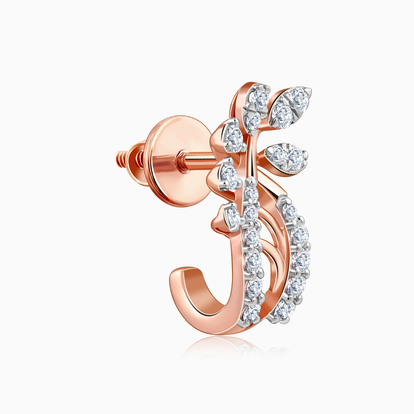 Rose Gold Juno J-hoop Lab Grown Diamond Earrings