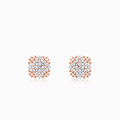 Rose Gold Classic Square Lab Grown Diamond Earrings