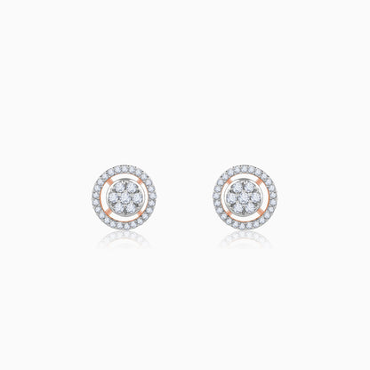 Rose Gold Poise Halo Lab Grown Diamond Earrings