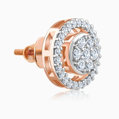 Rose Gold Poise Halo Lab Grown Diamond Earrings