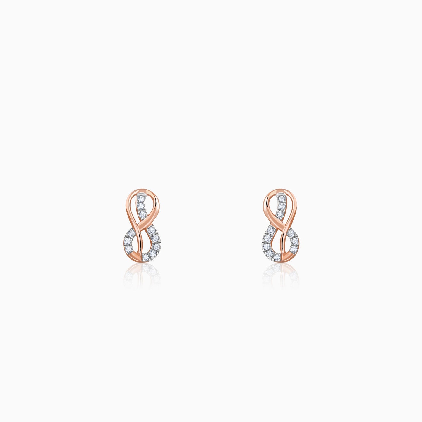 Rose Gold Infinity Lab Grown Diamond Earrings