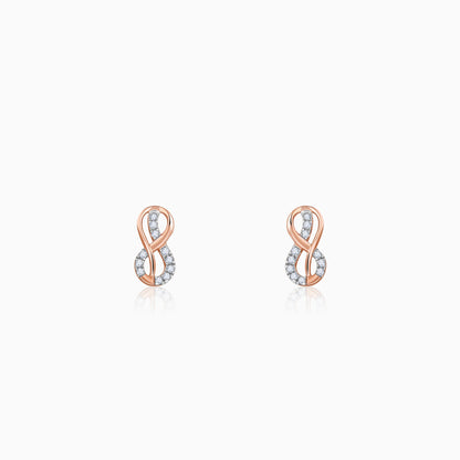 Rose Gold Infinity Lab Grown Diamond Earrings