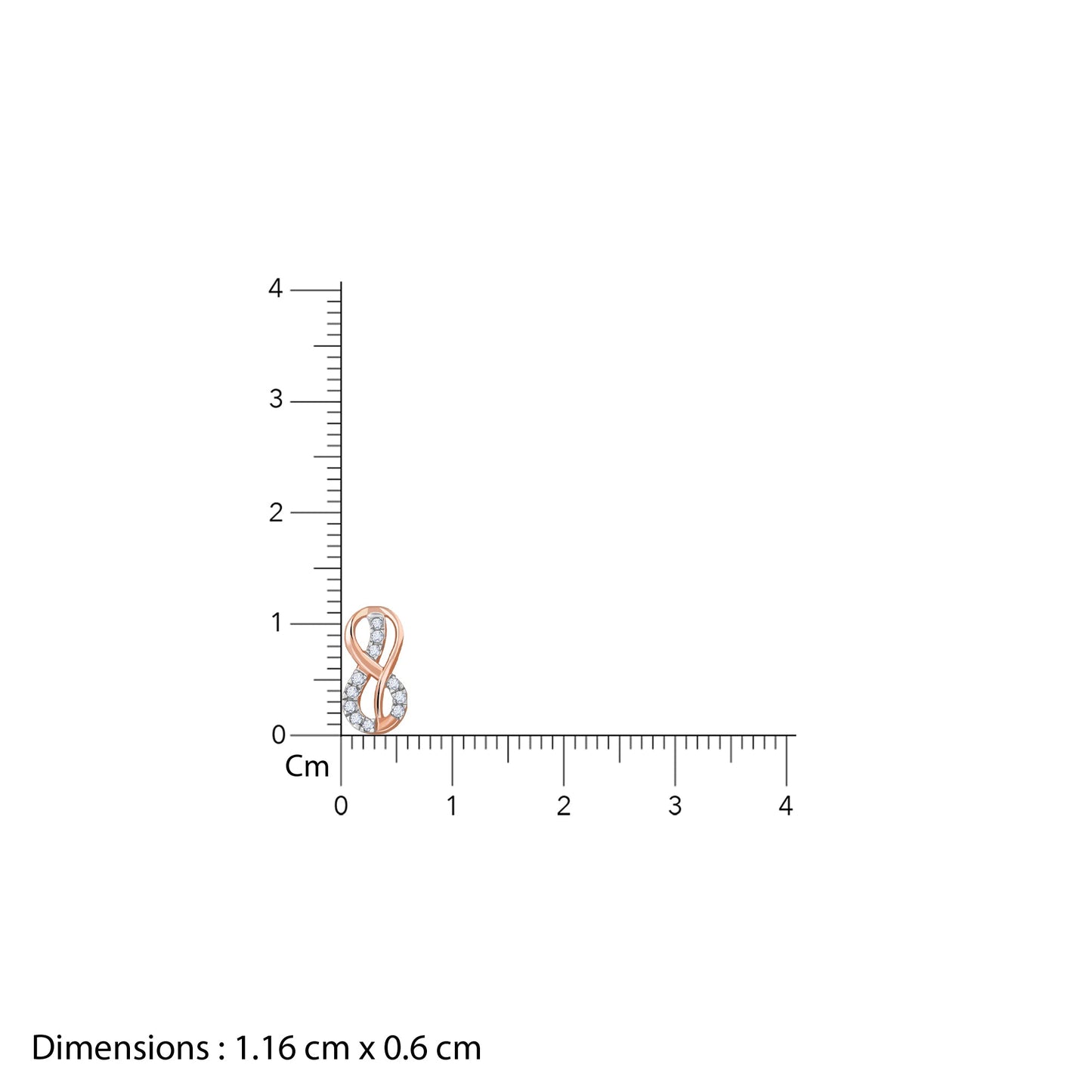 Rose Gold Infinity Lab Grown Diamond Earrings
