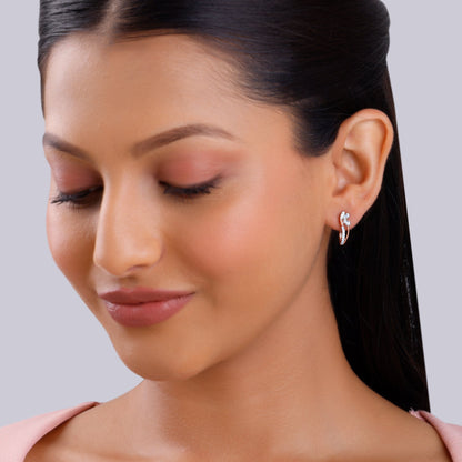 Rose Gold Flowery Lab Grown Diamond Earrings
