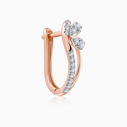 Rose Gold Flowery Lab Grown Diamond Earrings