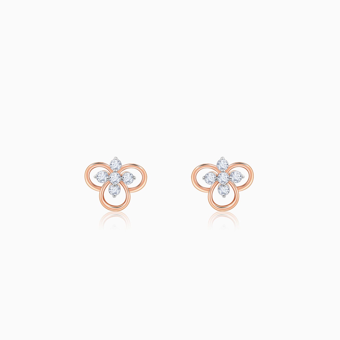 Rose Gold Velora Lab Grown Diamond Stud Earrings