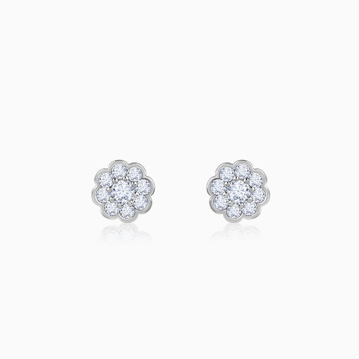 Rose Gold Blooming Cluster Lab Grown Diamond Earrings