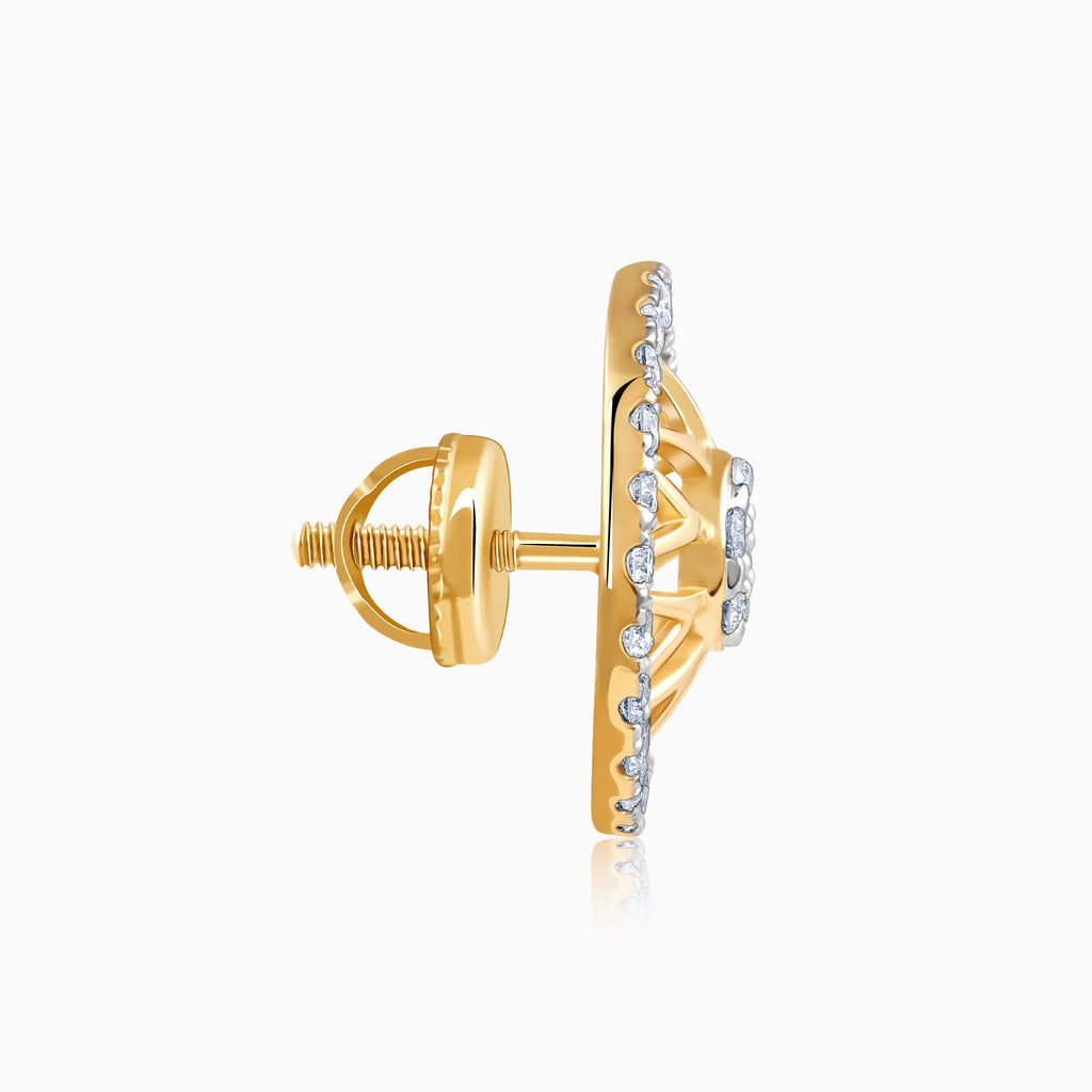 Gold Floral Fiona Lab Grown Diamond Earrings