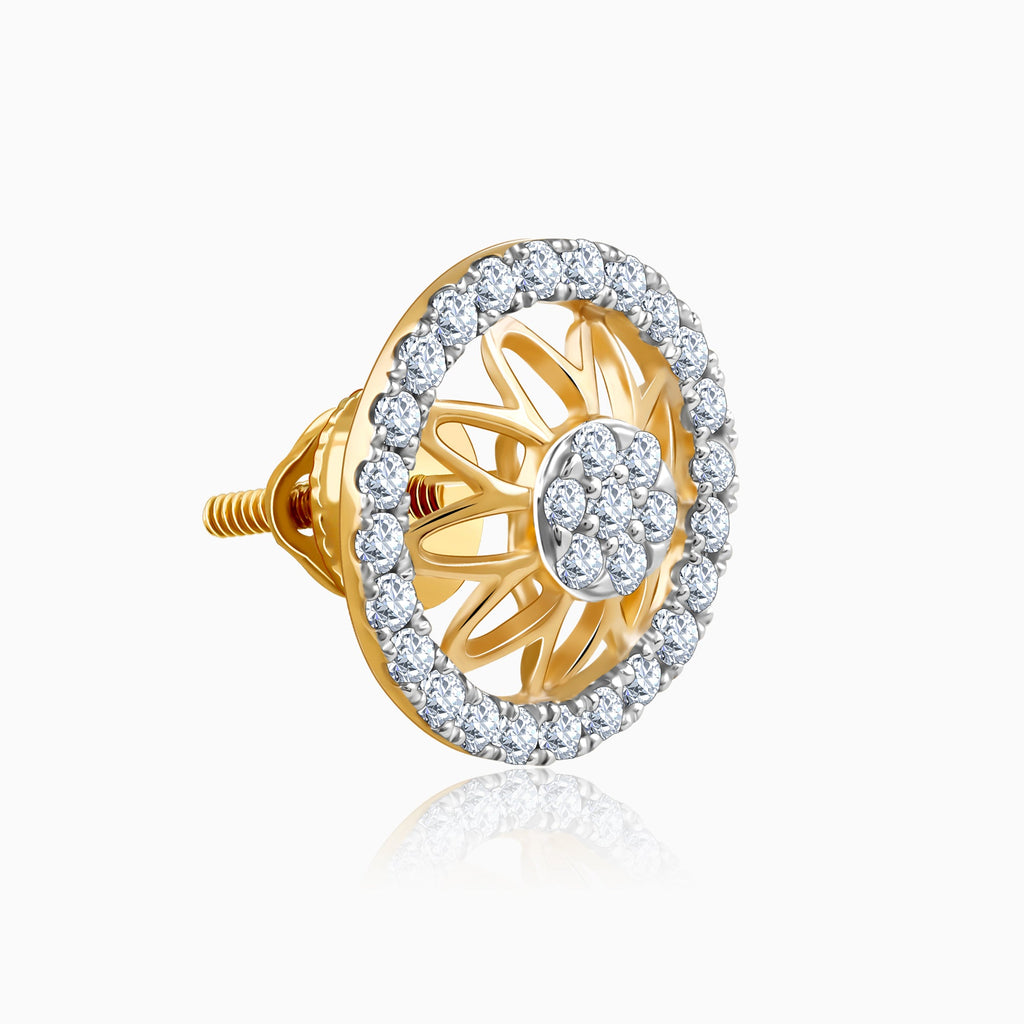 Gold Floral Fiona Lab Grown Diamond Earrings