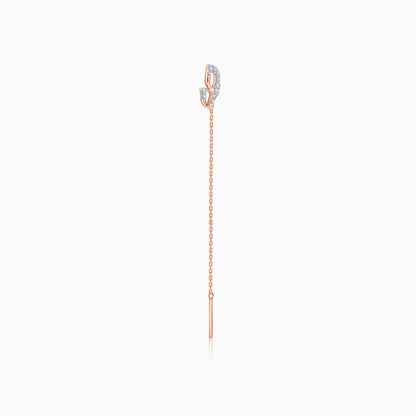 Rose Gold Whispering Petal Sui Dhaga Diamond Earrings