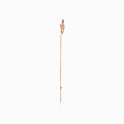 Rose Gold Whispering Petal Sui Dhaga Diamond Earrings