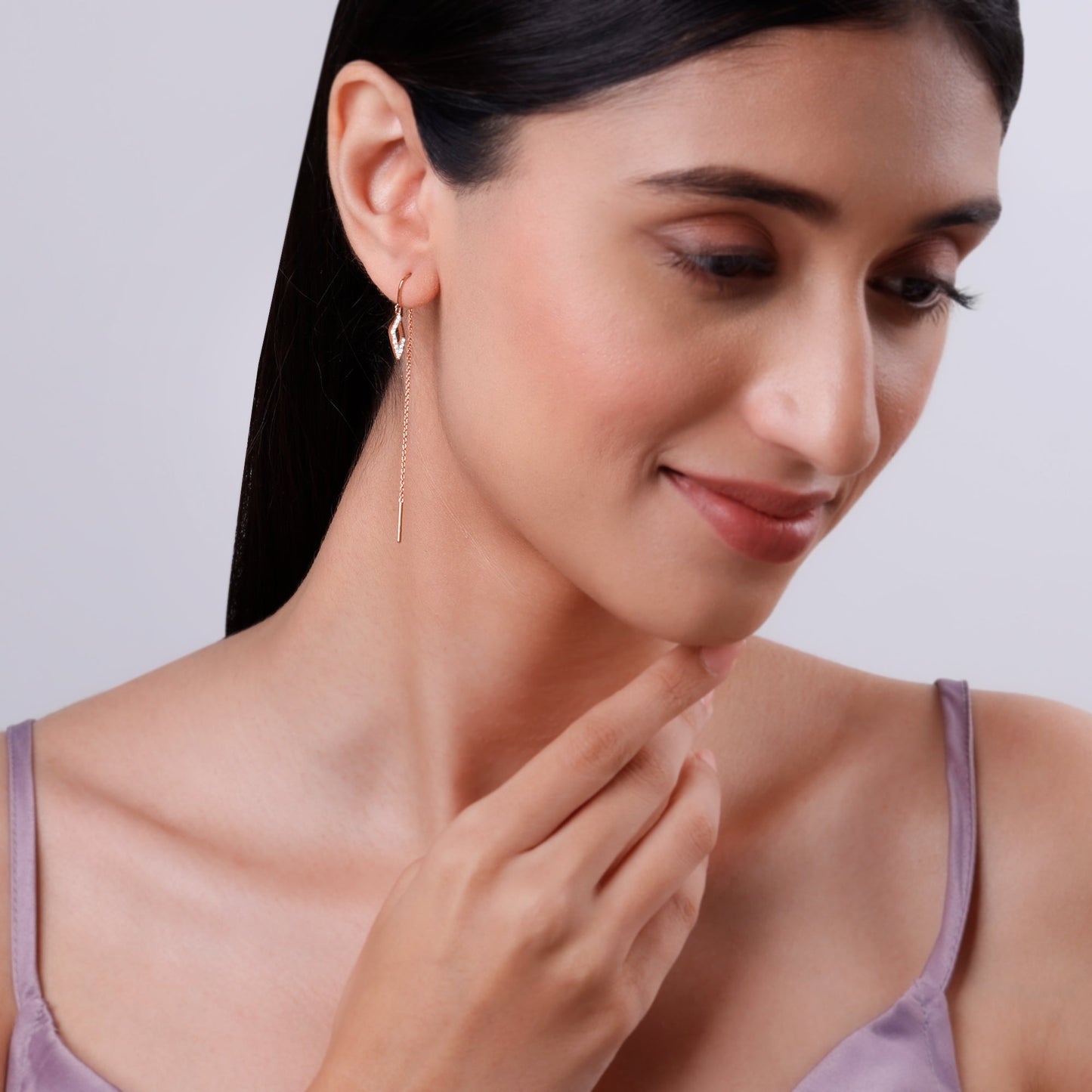 Rose Gold Manorama Sui Dhaaga Lab Grown Diamond Earrings