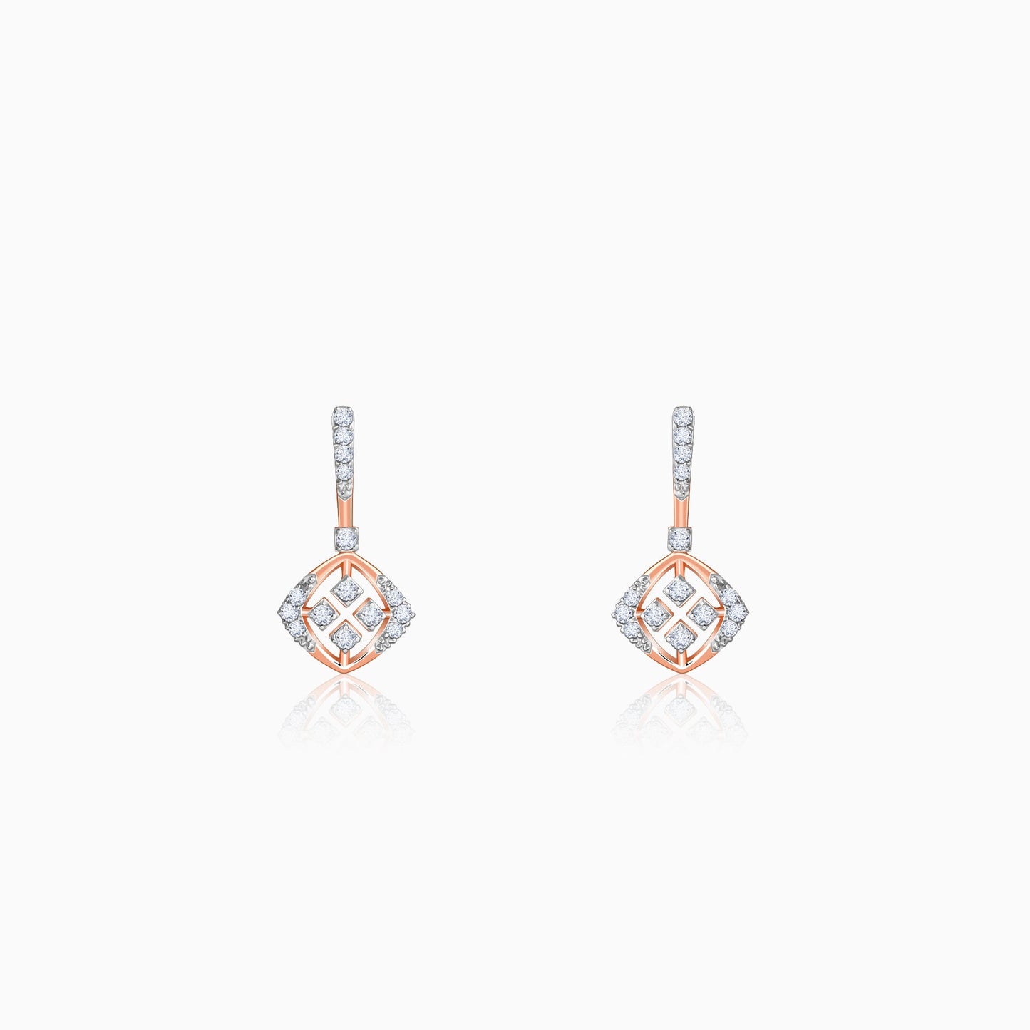 Rose Gold Quadra Muse Lab Grown Diamond Earrings