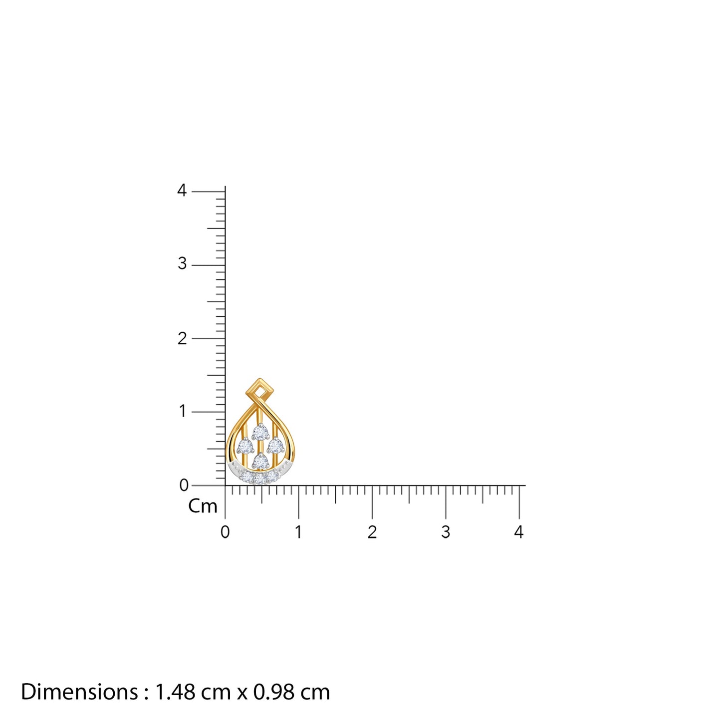 Gold Dropping Ray Lab Grown Diamond Earrings